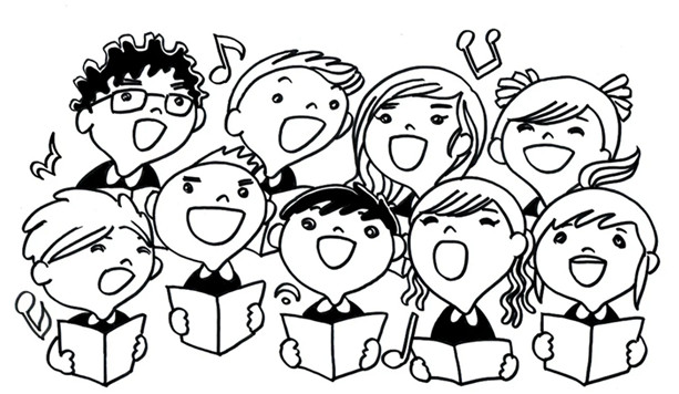 Illustrasjon av et kor - Klikk for stort bilde