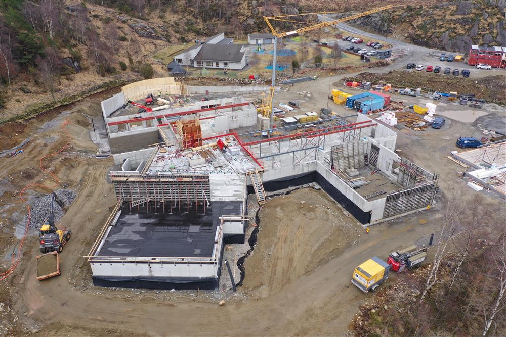 Bilder fra byggeplassen Bjerkreim helsesenter - Klikk for stort bilde